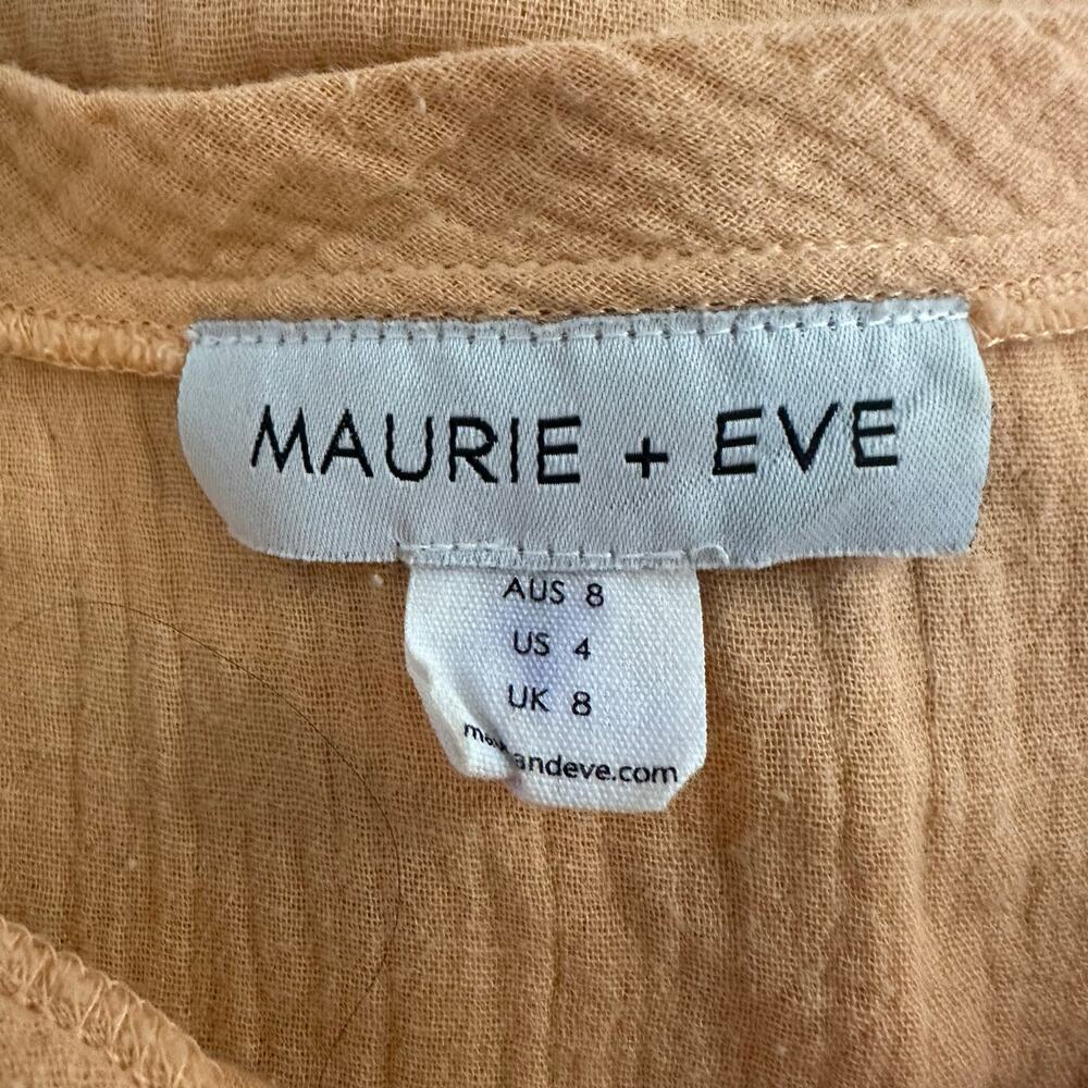 Maurie + Eve Women's Oversized Orange Cotton Gauze Take me Away Dress Apricot 4 - Picture 12 of 15